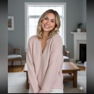 Abercrombie and Fitch Crop Pink Sweater Size L